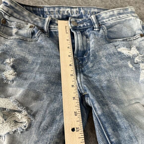 American Eagle Jeans Mens 29x30 Airflex Distressed Light Wash‎ - Picture 5 of 16